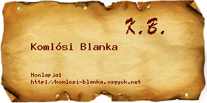 Komlósi Blanka névjegykártya